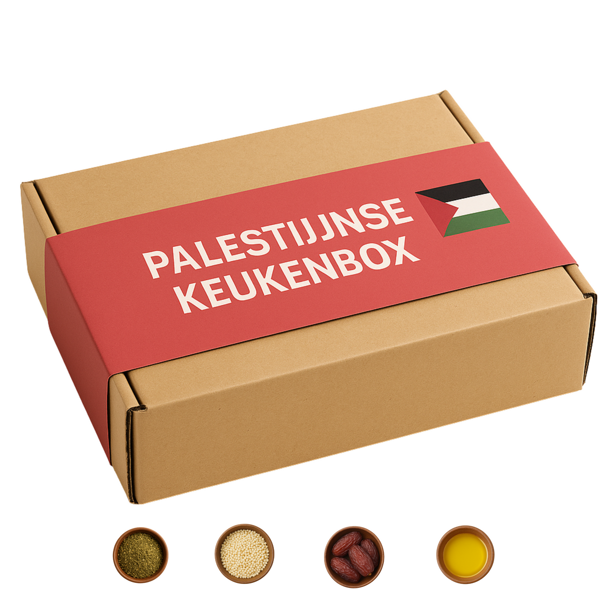 Palestijnse Keukenbox – Za’atar, Maftoul, Medjoul & Olijfolie