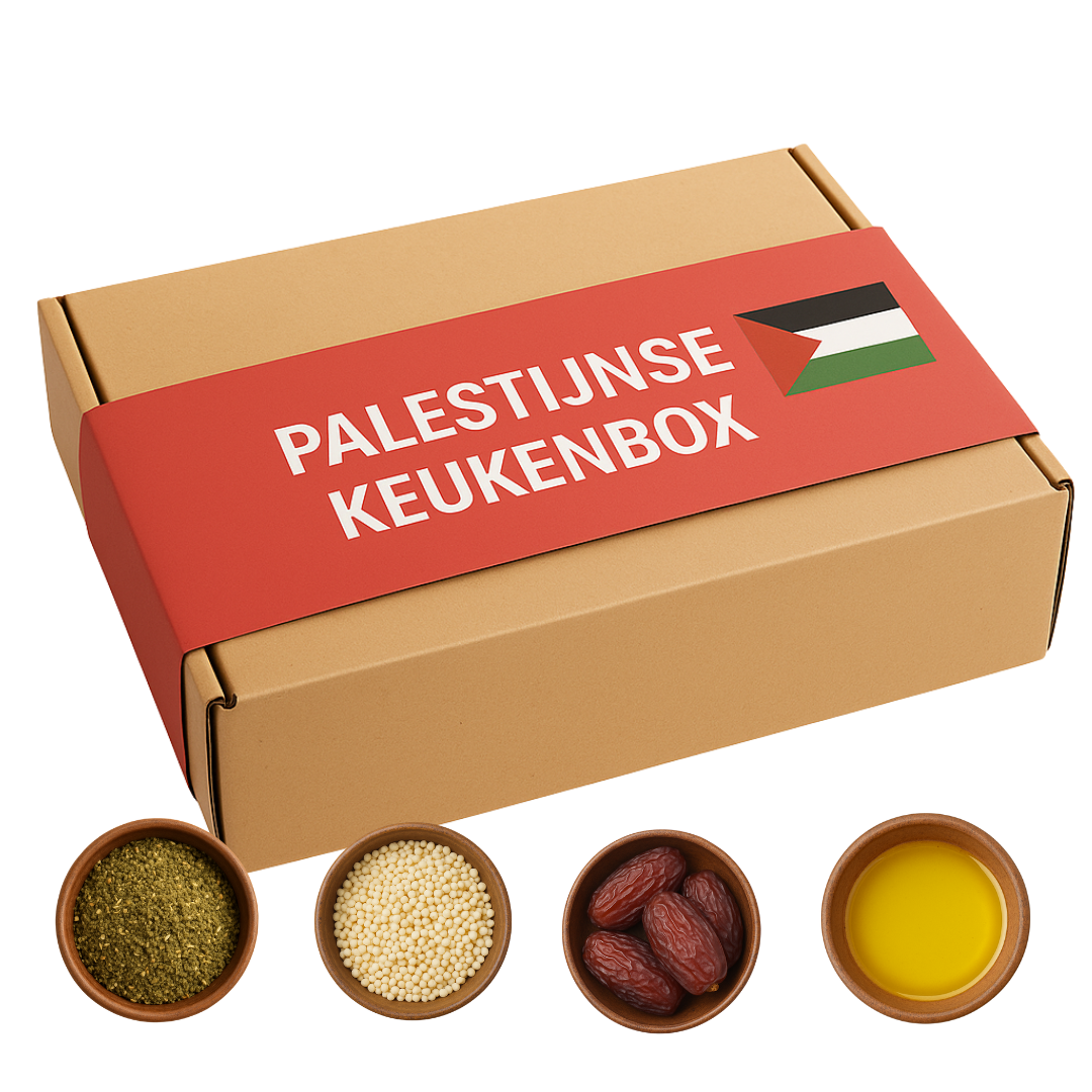 Palestijnse Keukenbox – Za’atar, Maftoul, Medjoul & Olijfolie